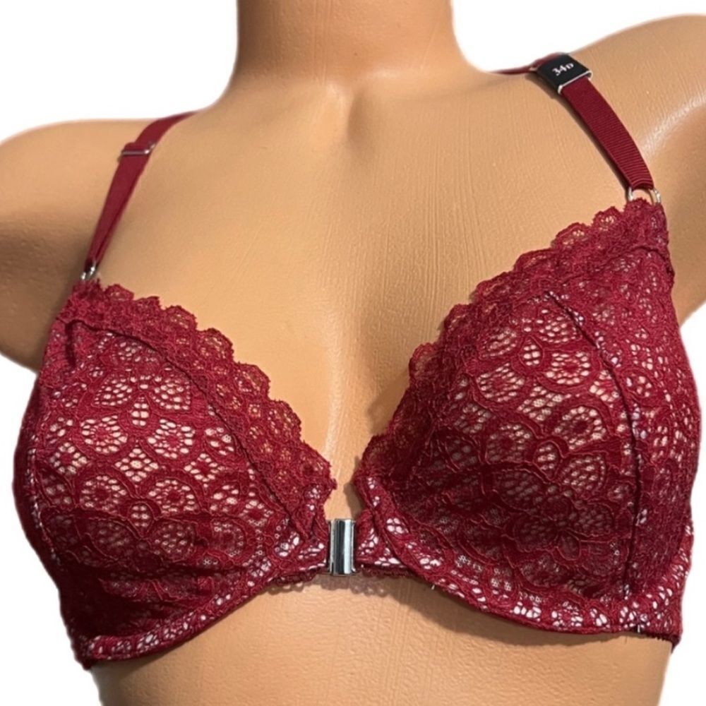 Victorias Secret Dream Angels Unlined Demi Underwire Racerback Lace bra 32DD
